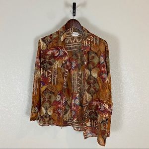 Vintage Retro Silk Button Down
